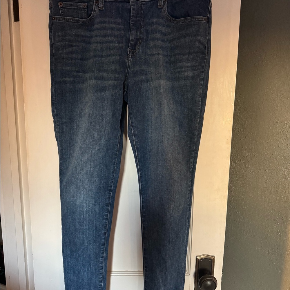 Banana Republic Sculpt Skinny Blue Jeans Sz 14/32 Dark Wash Denim Women Stretch